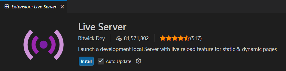 Fitur Live Server pada VS Code