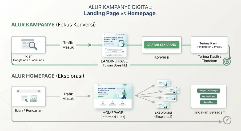 2. landing page untuk kampanye digital