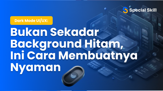 Dark mode UI/UX dengan tombol toggle 3D