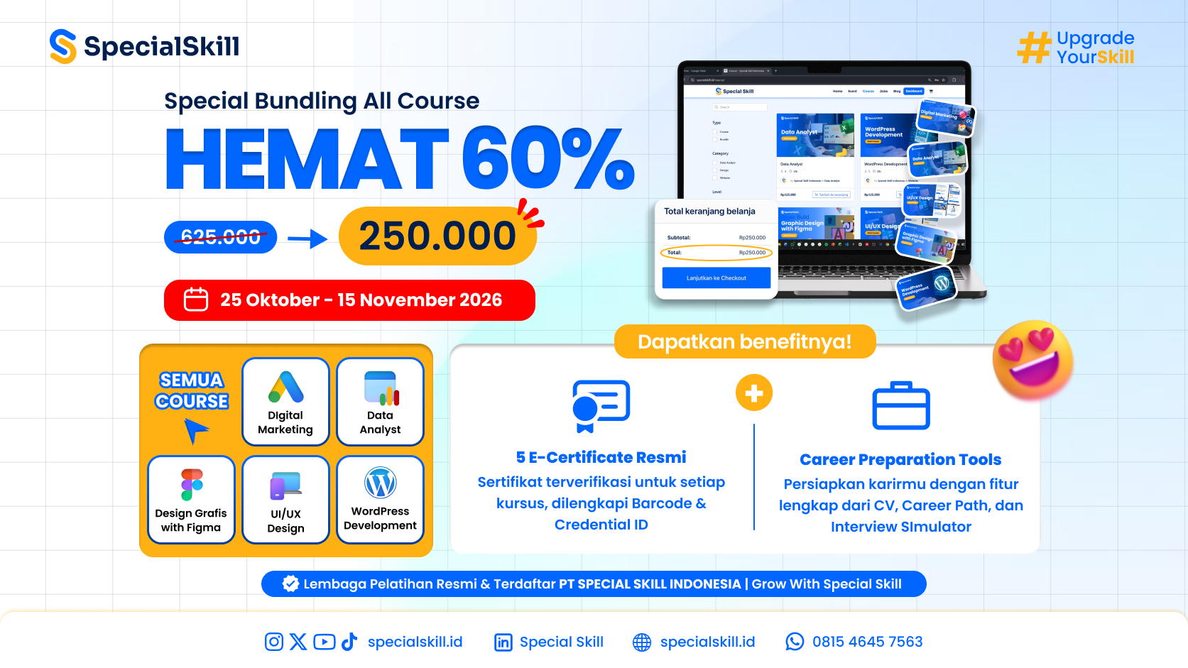 Digital Skills and Career Bundle – 5 Course, 5 Certificate and Career Preparation Tools